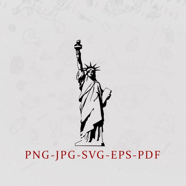 Statue of Liberty Svg, New York Svg, Liberty Silhouette Cutting File Clipart Instant Digital Download jpeg png, pdf, and eps files included!