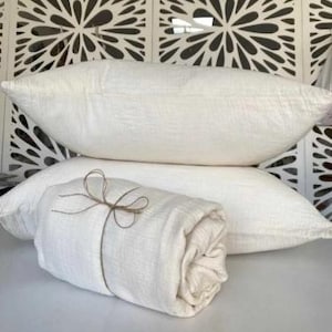 Sábana ajustable ultra suave de gasa de algodón orgánico de dos capas, sábana de algodón con bolsillo profundo, sábana ajustable de muselina para cuna Twin Queen Full