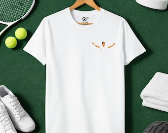 Carlos Alcaraz Wimbledon T Shirt, Alcaraz Tennis Tee, Wimbledon 2026 Illustration Shirt, Modern Tennis Player Artwork Top