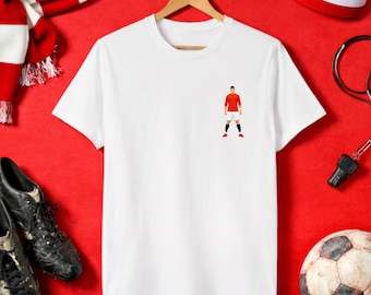 Cristiano Ronaldo Man Utd T Shirt, Manchester United Football Tee, Ronaldo Illustration Shirt, Red Devils Fan Top