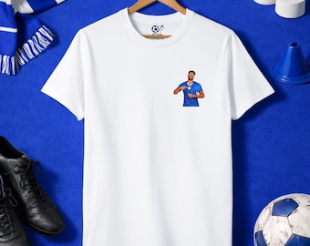 Reece James Chelsea FC T Shirt, Reece James Celebration Tee, Chelsea Football Illustration, Blues Fan Shirt