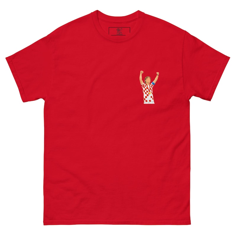 Luka Modrić Croatia T Shirt, Modrić World Cup Tee, Croatia Midfielder Shirt, Luka Modrić Football Illustration Top