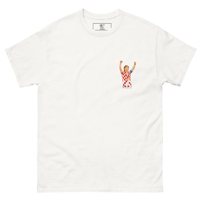 Luka Modrić Croatia T Shirt, Modrić World Cup Tee, Croatia Midfielder Shirt, Luka Modrić Football Illustration Top