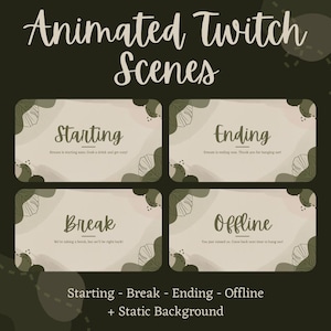 Geanimeerde jungle-streamingscènes: binnenkort van start, zo weer terug, stream eindigt, offline + effen achtergrond