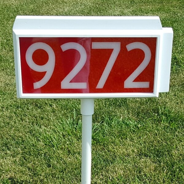 2 SIDED Lighted Address Sign Solar