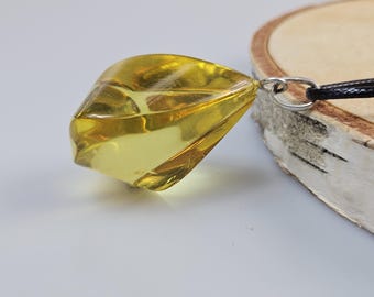 Yellow Amber  rock Teardrop Pendant, Natural Gemstone
