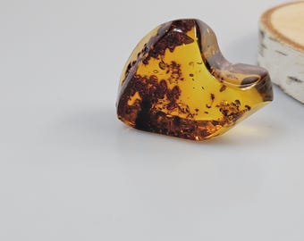 Raw Amber Stone, Genuine  loose  Amber with insect, brown big gemstone