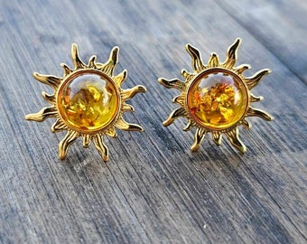 Orecchini A Sole In Argento 925 Con Turchese – Ipoallergenici – Regalo Per Donna - 2
