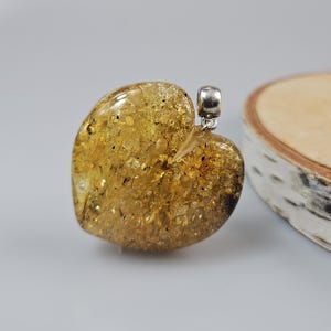 Amber Heart Pendant, Huge Large Heart Love Pendant, Handmade Baltic Amber pendant