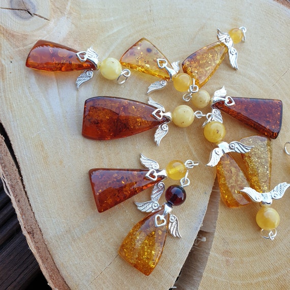 Amber crystal pendant deals