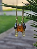 Dangle Earrings For Women Handmade Amber Drops Lever Back Gold plated Long multi color gemstone hangers Handmade unique drop earing gift for product logo