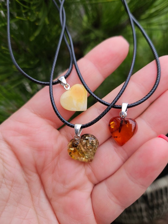 Baltic Amber Small Heart Necklace Baltic Amber Small Heart Necklace