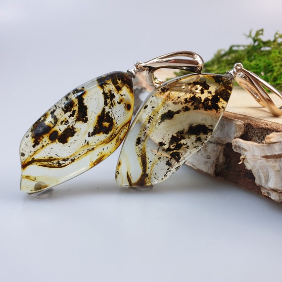 Raw Baltic Amber Earrings Big Gemstone Dangle Earrings Handmade Large Earring Long Amber Earrings Handcrafted Jewelery Etsy