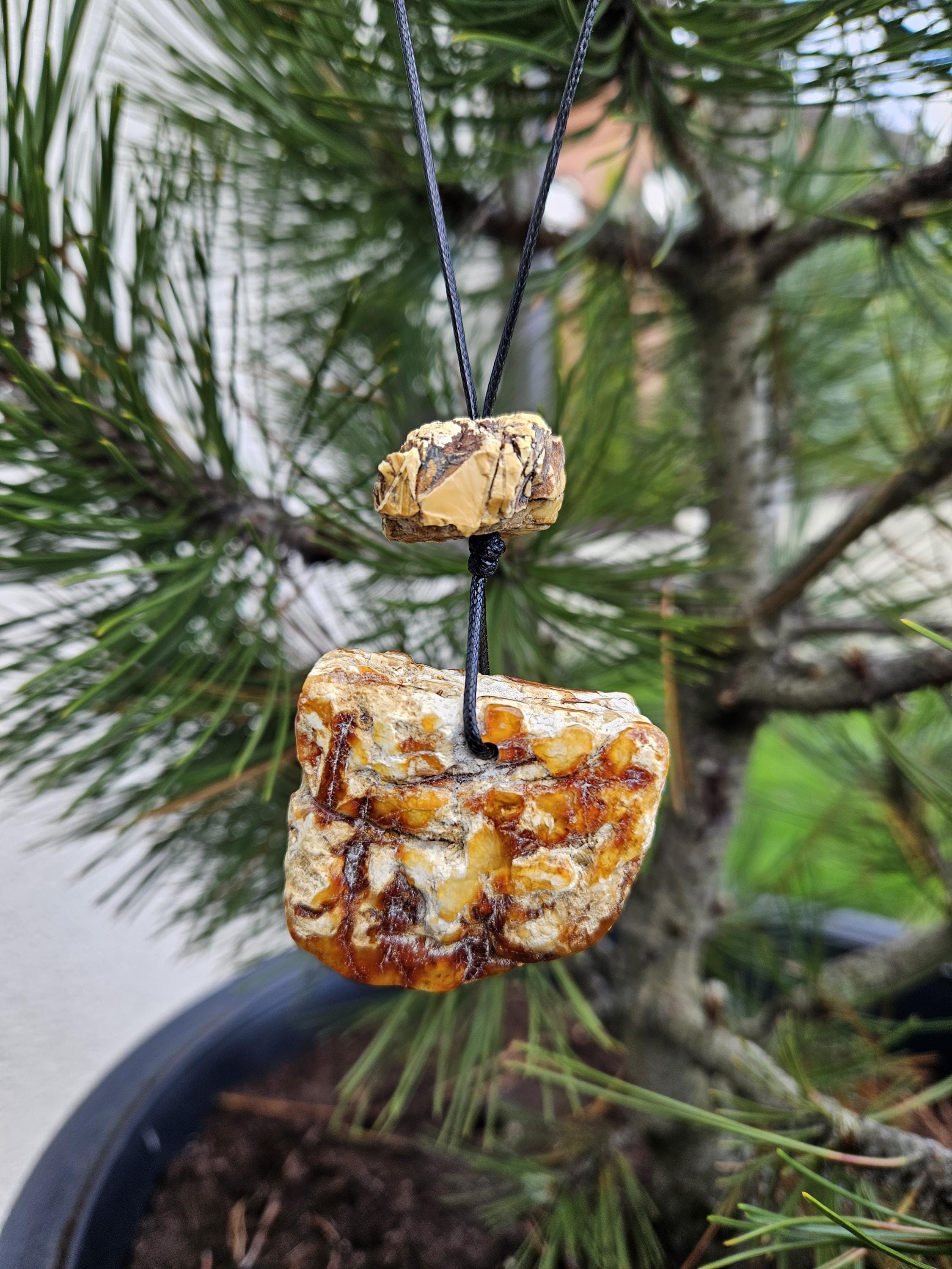 raw Amber pendant, Big Baltic Amber Pendant, Raw massive healing gemstone cabochon, Natural Shape stone, Unisex jewelry for man