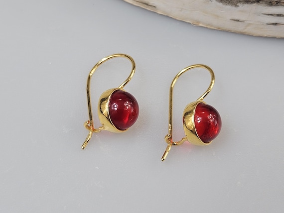 Orecchini A Gancio In Argento 925 Placcato Oro Con Ambra Baltica – Gioielli Kiara Jewellery
