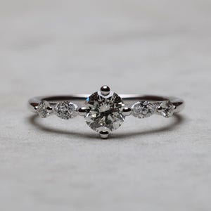 Round Moissanite Engagement Ring: 14K Gold Wedding Proposal Ring