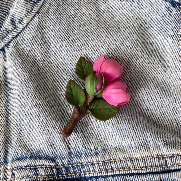 Magnolia Handmade Brooch