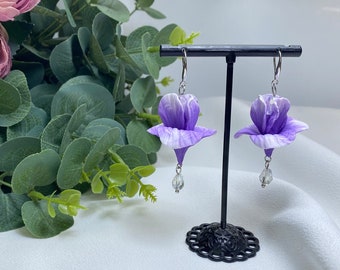Iris Flower Handmade Earrings Irises Dangle Earrings Floral Jewelry For Her