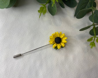 Sunflower Brooch Yellow Flower Brooch Handmade Polymer Clay Jewelry For Her