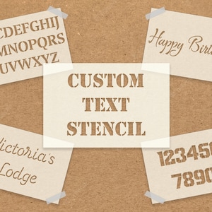 Personalised Custom Text Stencils, Custom Word Stencils, Custom Name Stencils - 24 Fonts - Reusable Mylar Painting Stencils - A6 A5 A4 A3 A2