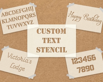 Personalised Custom Text Stencils, Custom Word Stencils, Custom Name Stencils - 24 Fonts - Reusable Mylar Painting Stencils - A6 A5 A4 A3 A2