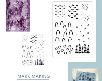 Mark Making Stencils - Reusable Mylar Painting Stencils for Mixed Media Art, Gelli Printing, Acrylic Painting, A5 A4, FREE UK SHIPPING!