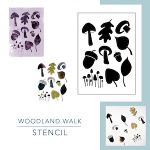 Woodland Walk Stencils - Reusable Mylar Painting Stencils for Mixed Media Art, Gelli Printing, Acrylic Painting, A5 A4, FREE UK SHIPPING!