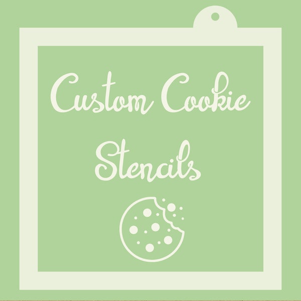 Personalised Custom Cookie Stencils, Custom Cake Stencils, Cupcake Stencils, Reusable Decorating Baking Mylar Stencils, FREE UK SHIPPING