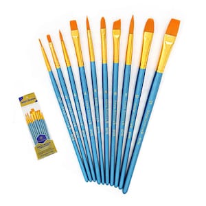 Professional Artist Paint Brushes for Acrylic Painting Set of 10 Oil Painting Watercolour Painting Art *Premium Quality* FREE UK SHIPPING!