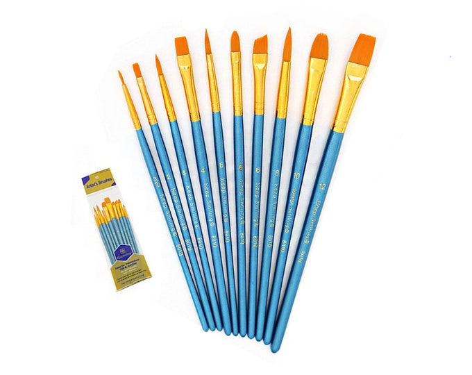 Professional Artist Paint Brushes for Acrylic Painting Set of 10 Oil Painting Watercolour Painting Art *Premium Quality* FREE UK SHIPPING!