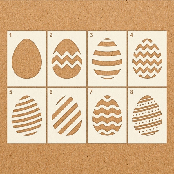 Easter Egg Stencils - Reusable Mylar Painting Stencils for Wall Art, Home Decor, Arts & Crafts, Card Making. A6 A5 A4 A3 A2
