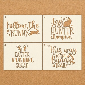 Stencil per caccia alle uova del coniglietto di Pasqua - Stencil riutilizzabili per pittura in Mylar per arte da parete, decorazioni per la casa, arti e mestieri, creazione di cartoline. A6 A5 A4 A3 A2