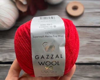100% Superwash Merino Wool : Gazzal Wool 90 – 50 gr
