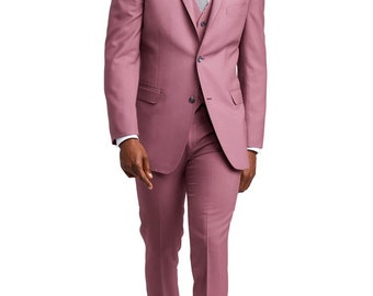 Wedding suit for men rose pink custom wedding suit for groom groomsmen suit