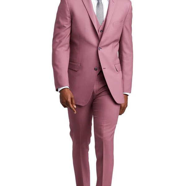 Wedding suit for men rose pink custom wedding suit for groom groomsmen suit