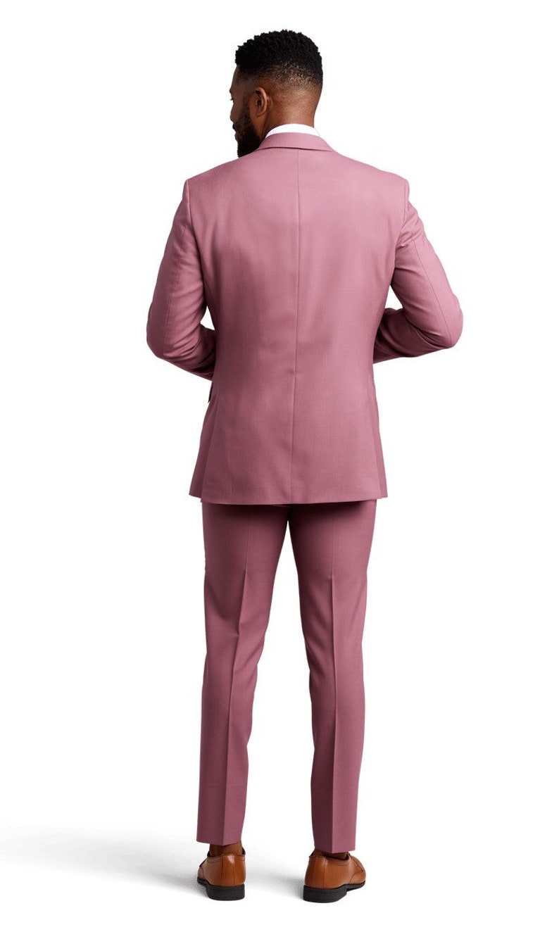 Wedding Suit for Men Rose Pink Custom Wedding Suit for Groom Groomsmen