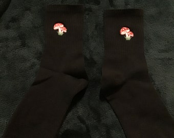 Cute Mushroom Novelty Socks, Mushroom Accessories, Mushroom Style Socks, Novelty Socks, Red Mushroom Socks, Fairy Mushroom sock