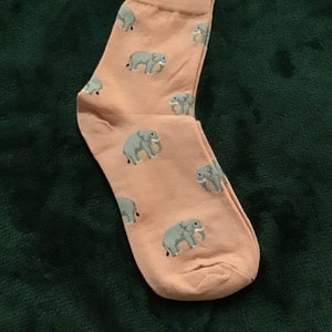 elephant socks, pink socks, novelty socks, fun socks, baby elephants, grey elephants, free uk shipping, ladies socks