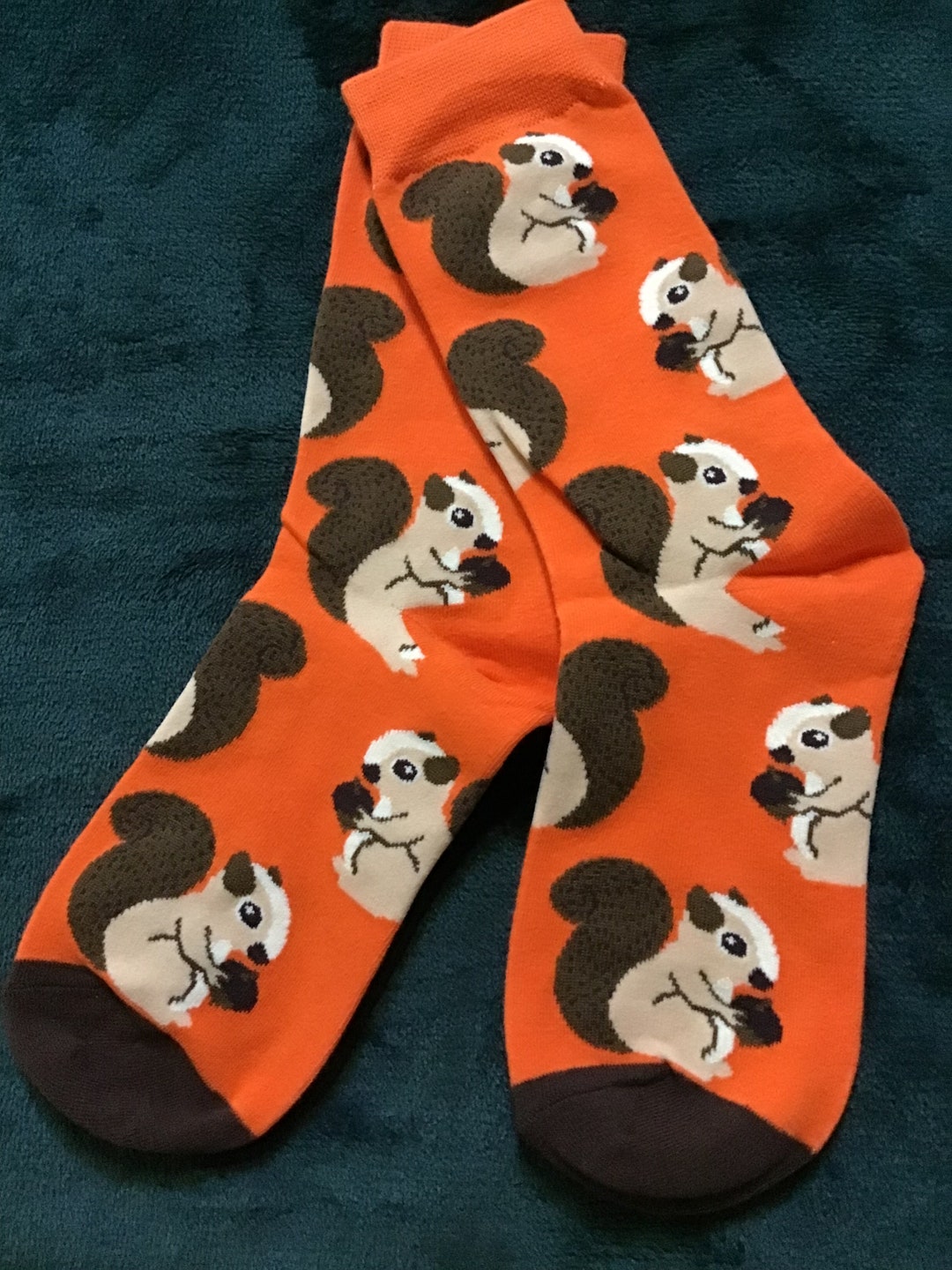 Novelty Orange Squirrel Socks Squirrel Accessories Squirrel Etsy UK
