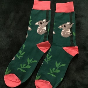 Novelty Koala bear Green Socks, Koala Accessories, Koala Sock, Ladies Green Socks, Cute koala Socks, Novelty Gift, Novelty Acessories