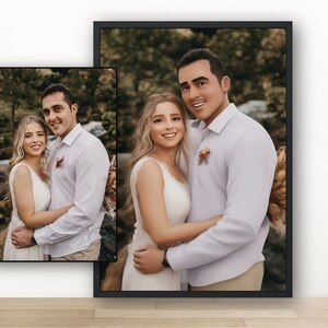 Custom Couple Cartoon Style Portrait, Cartoon Portrait, Portrait from Photo, Boyfriend Gift, Girlfriend Gift, Christmas Gift Illustration
