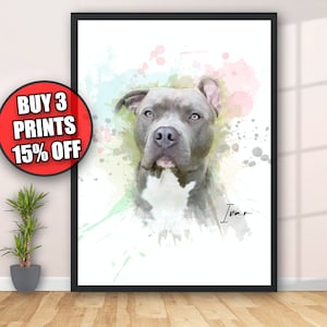 Watercolour Pet Portrait, Custom Pet Portrait, Pet Loss Gift, Personalised Pet Portrait, Pet Memorial, Pet Lover Gift, Custom Pet Gifts image 1