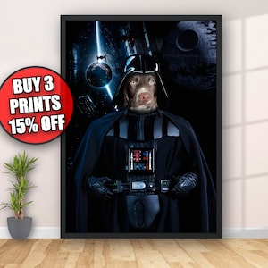 Custom Darth Vader Pet Portrait, Custom Pet Portrait, Darth Vader Portrait, Funny Pet Portrait, Unique Pet Gift, Christmas Gift