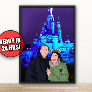 Custom Faceless Portrait with Background, Couple Gifts, Couple Portrait from Photo, Faceless Illustration, Personalised Portrait