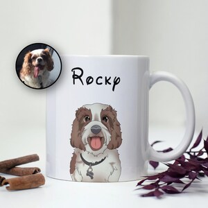 Personalisierte Haustier-Porträt-Becher mit Namen, benutzerdefinierte Haustier-Porträt-Becher, Haustier-Porträt vom Foto, Haustier-Liebhaber-Geschenk, Hundebesitzer-Geschenk, einzigartiges Geschenk