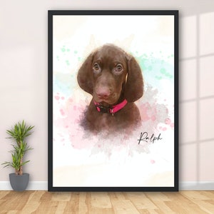 Watercolour Pet Portrait, Custom Pet Portrait, Pet Loss Gift, Personalised Pet Portrait, Pet Memorial, Pet Lover Gift, Custom Pet Gifts image 5