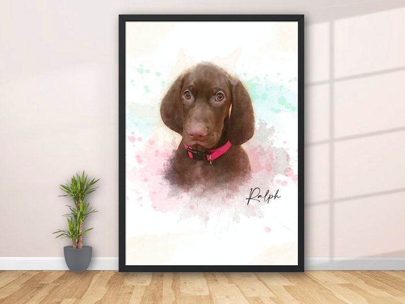 Watercolour Pet Portrait, Custom Pet Portrait, Pet Loss Gift, Personalised Pet Portrait, Pet Memorial, Pet Lover Gift, Custom Pet Gifts image 5