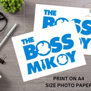 Producto digital personalizado con el logotipo de Boss Baby (disponible en 2 variantes NIÑO/NIÑA)