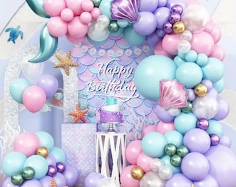 Kit arco di palloncini magici da sirena 137 pezzi - Festa della sirena
