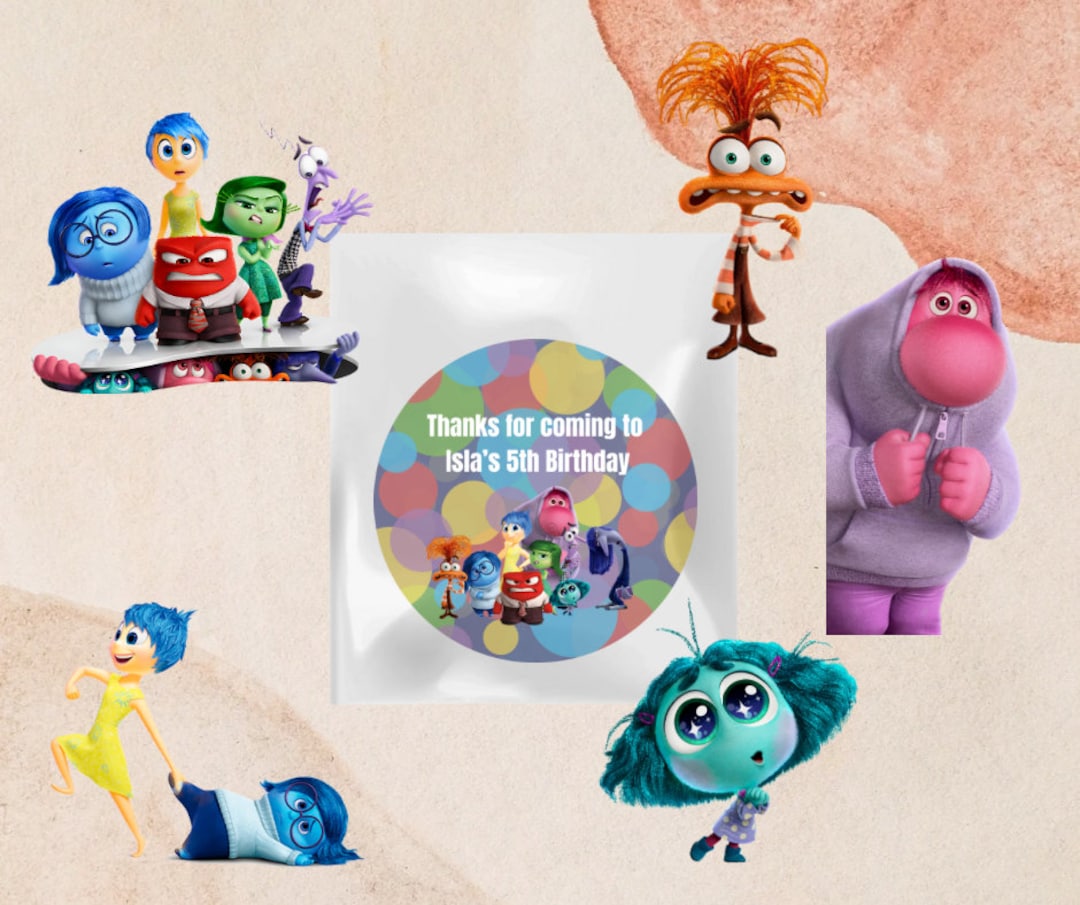Inside Out Personalised Sticker Pack Party Favour / Lolly Bag Filler - Etsy